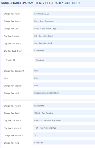 SCDX.CHARGE.PARAMETER